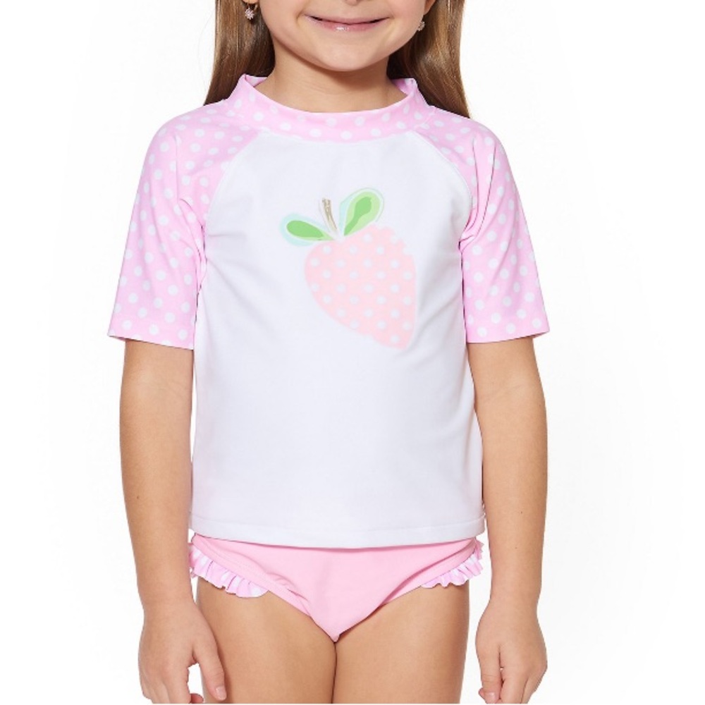 NWT Kiko & Max Strawberry Rashguard Swimsuit Set, Girls’ Size 4